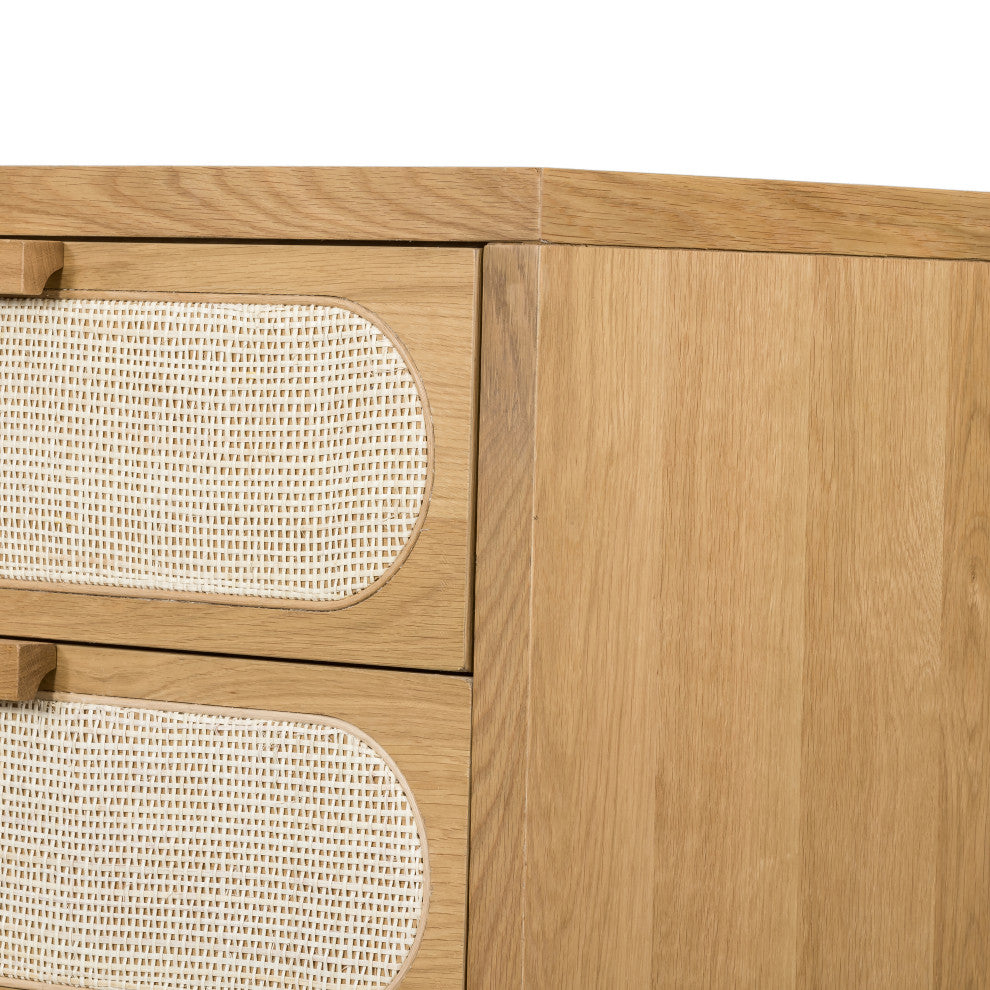 Allegra 5 Drawer Dresser-Natural Cane
