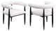 Dunmore Boucle Upholstered Dining Arm Chair Cream, Set of 2