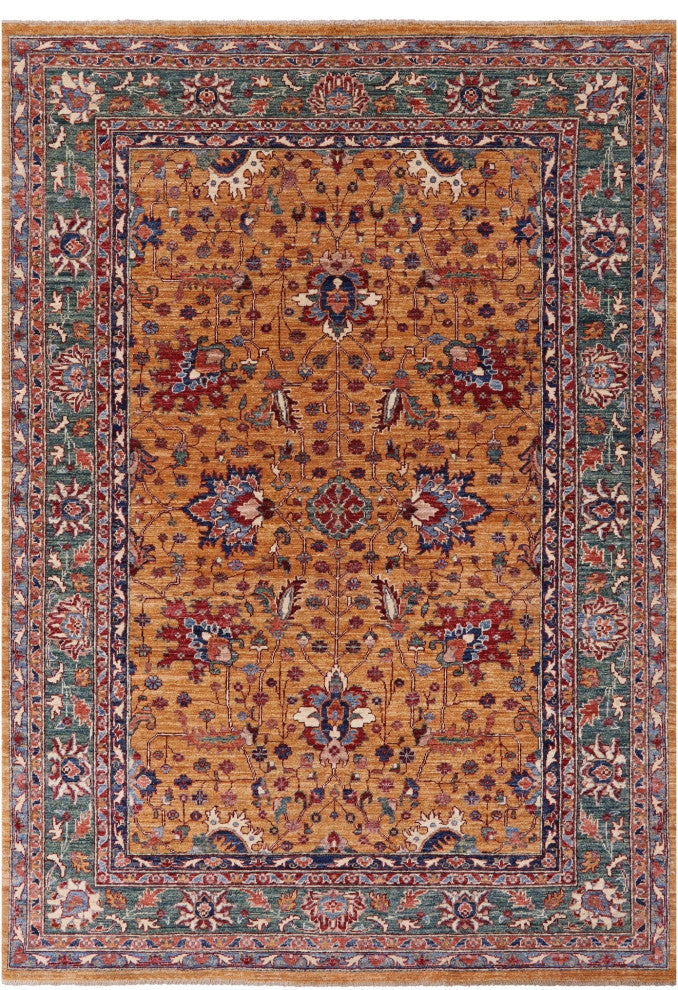 5' 8" X 8' 0" Handmade Persian Tabriz Wool Rug - Q13754