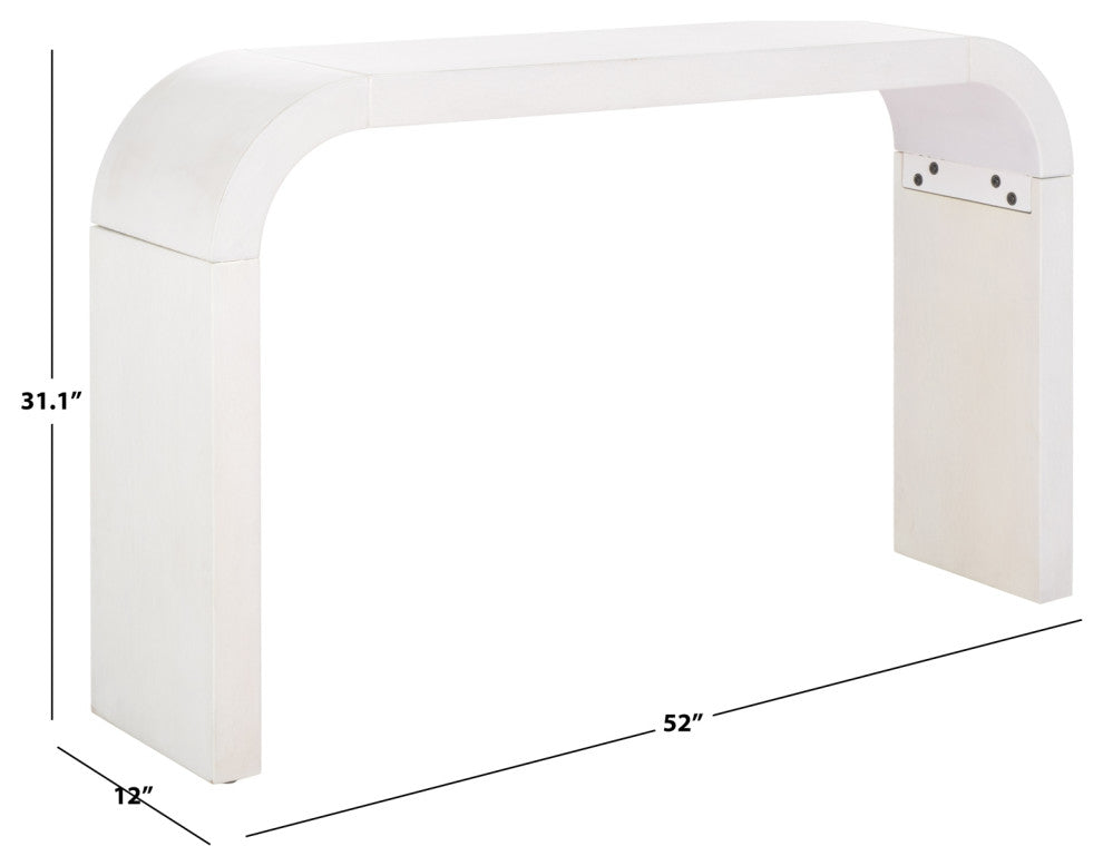 Safavieh Liasonya Curved Console Table, White Washed