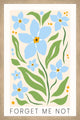 "Pretty Blue Flowers" Framed Painting Print, 8x12