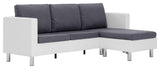 vidaXL Sofa Upholstered Sectional Sofa Couch with Cushions White Faux Leather