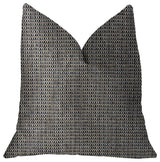 Melbourne Beige and Black Luxury Throw Pillow, 12"x20"