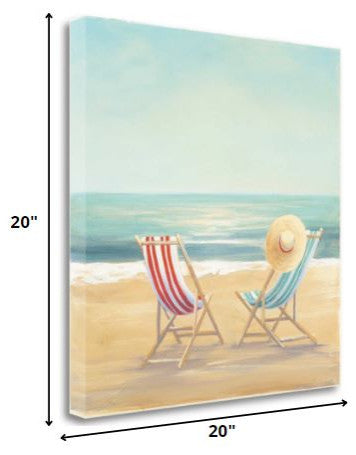 20" Beach Chairs on the Sand Giclee Canvas Wall Art