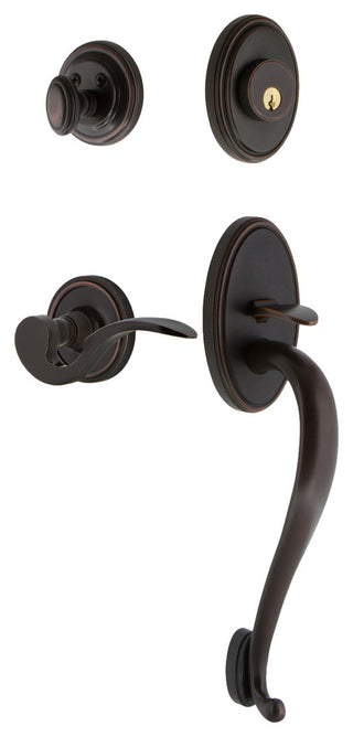 Classic Plate S Grip Entry Set Manor Lever, Timeless Bronze, 2-3/8", Left