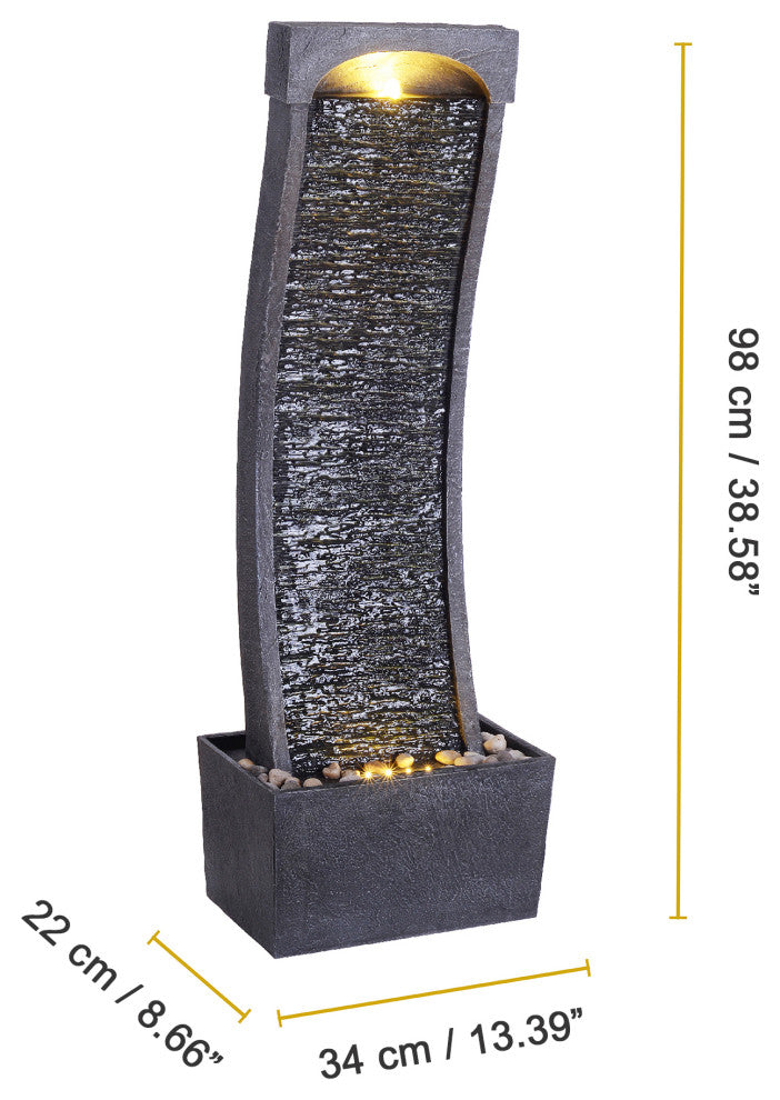 Stone Finish 38 inch Waterfall Fountain