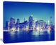 New York City Night Panorama, Extra Large Canvas Art Print, 40"x30"