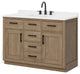 The Camille Bathroom Vanity, Driftwood Oak, 48", Single Sink, Freestanding