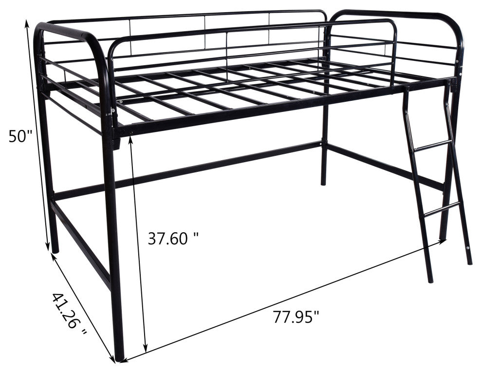Gewnee Metal Twin Loft Bed