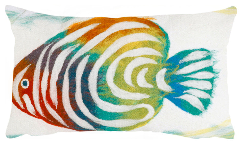 Visions II Rainbow Fish Pearl Pillow, 12"x20"