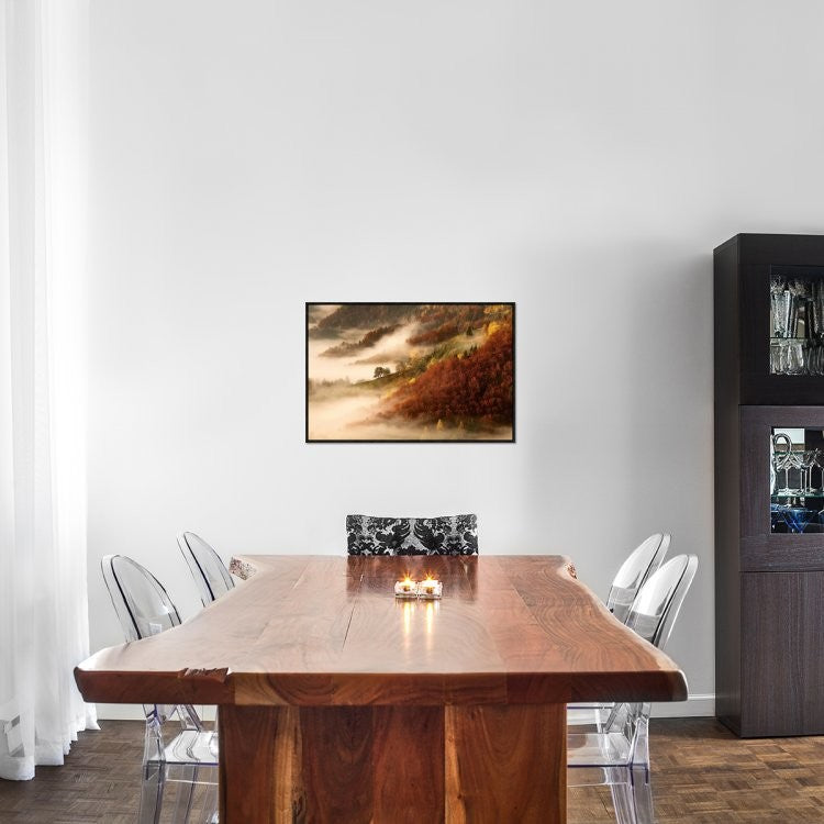 "Novembers Fog" Framed Canvas Giclee by Bor, 31x21"