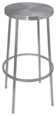 Tyson Contemporary Durable Iron Stool, Brushed Silver, Bar Height