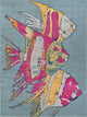 8" x 10" Pink Fish Trio Indoor Outdoor Area Rug
