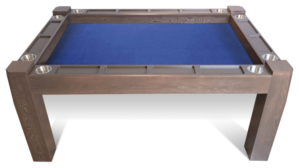 Origins American Walnut Game Table, 8 Players, Blue Dgs