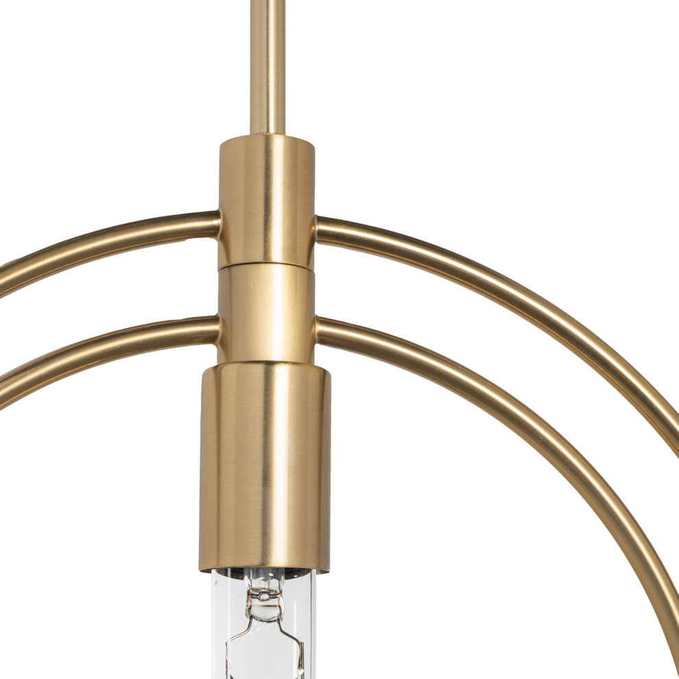 Nyla Single Light Brass Circular Pendant