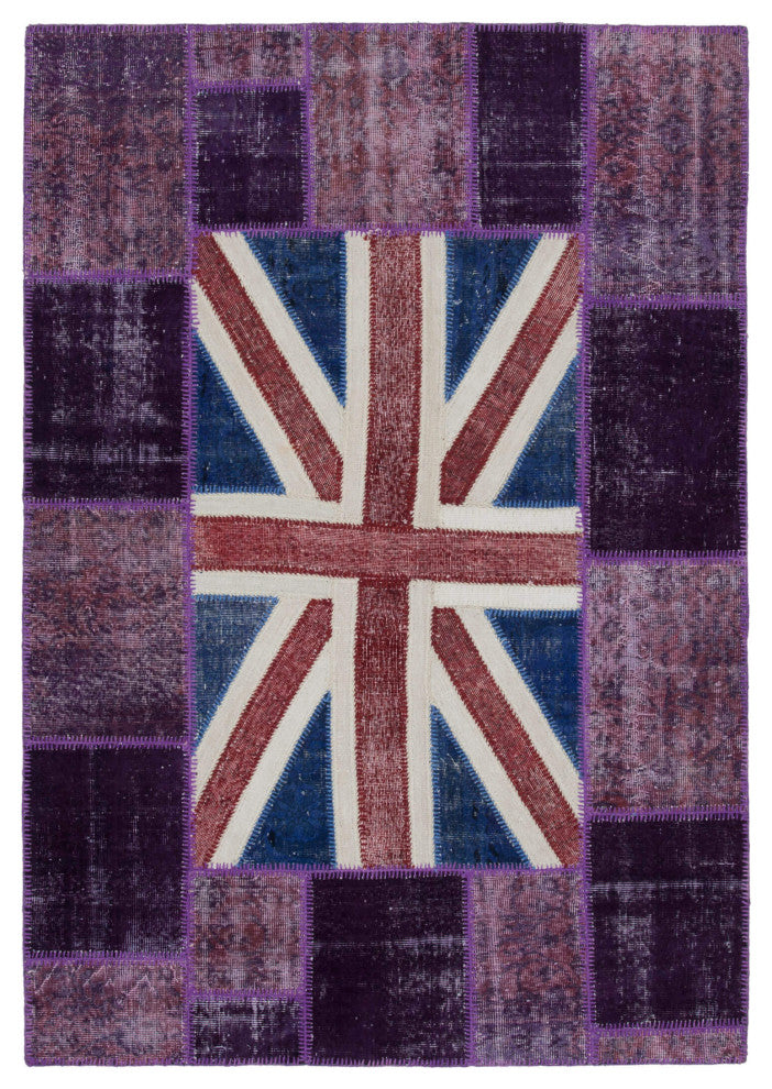 Rug N Carpet - Handmade Oriental 5' 7'' x 8' 1'' Flag Patchwork Rug