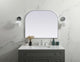 Metal Frame Arch Mirror 36X30 Inch, Silver