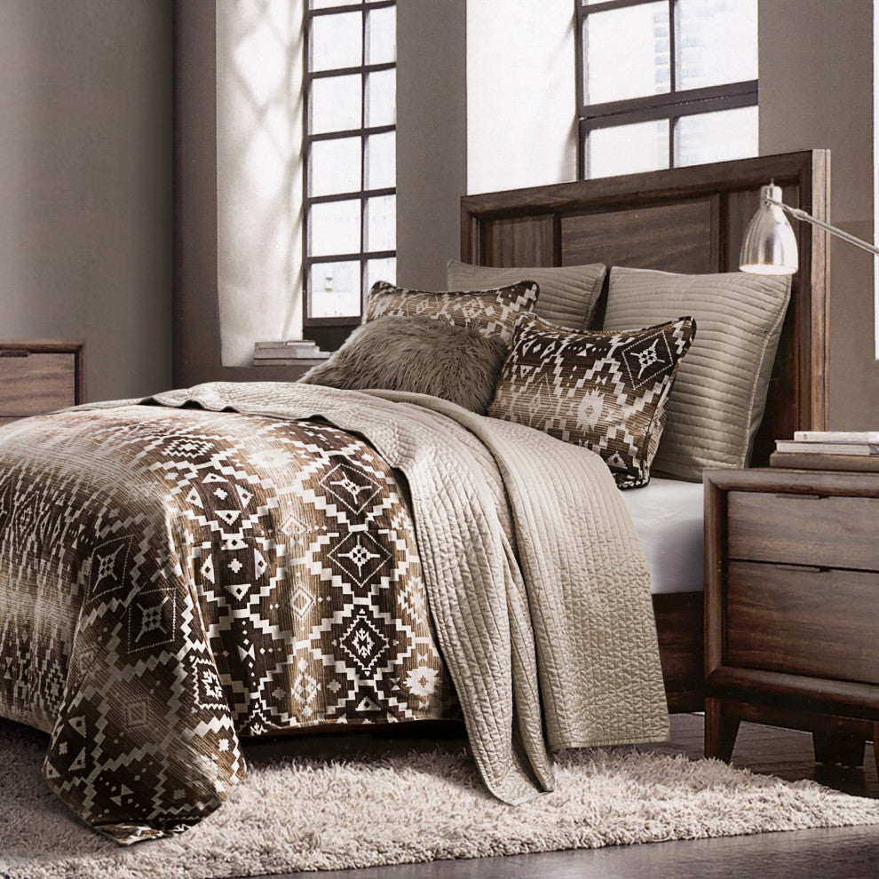 Chalet Aztec Comforter Set, 3 Piece, Super King
