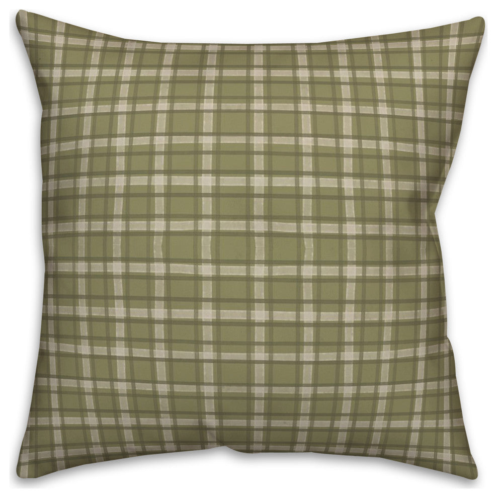 Green Multi Plaid 18x18 Spun Poly Pillow