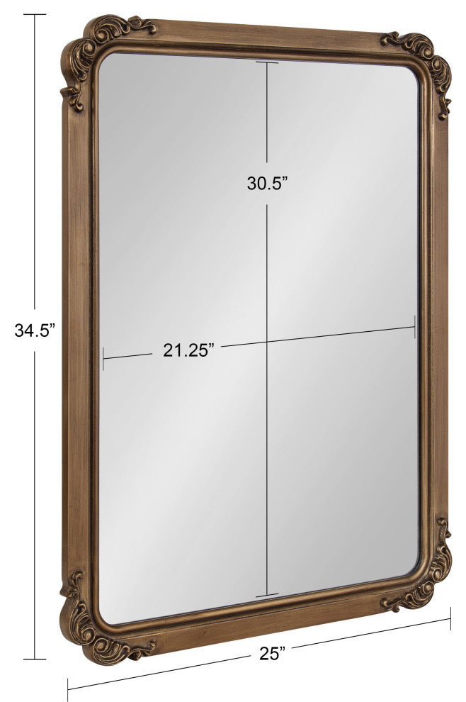 Ivette Rectangle Mirror, Gold 25x35