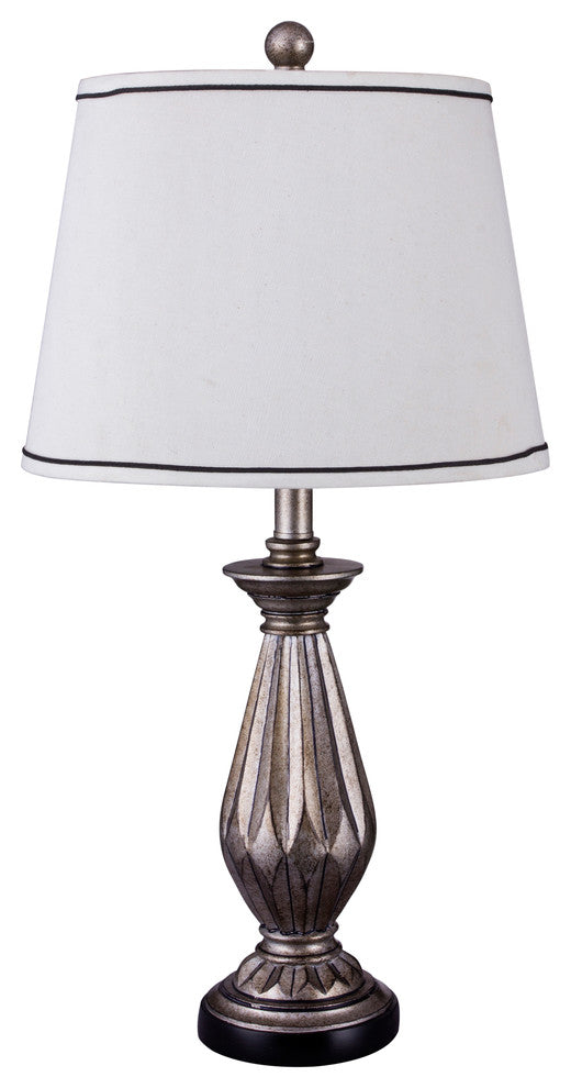 Fangio Lighting 26" Resin Table Lamp With Antique Silver Finish