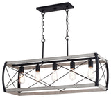 Vaxcel Lighting H0263 Montclare 5 Light 35"W Linear Chandelier - Textured Black