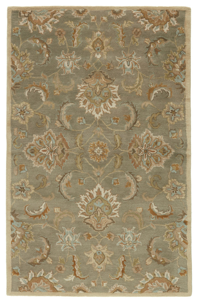 Jaipur Living Abers Handmade Floral Gray/Beige Area Rug, 12'x18'