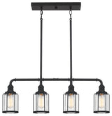 Quoizel LUD434 Ludlow 4 Light 34"W Linear Chandelier - Earth Black