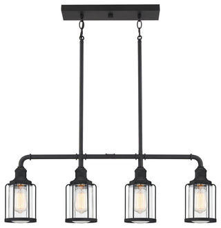 Quoizel LUD434 Ludlow 4 Light 34"W Linear Chandelier - Earth Black