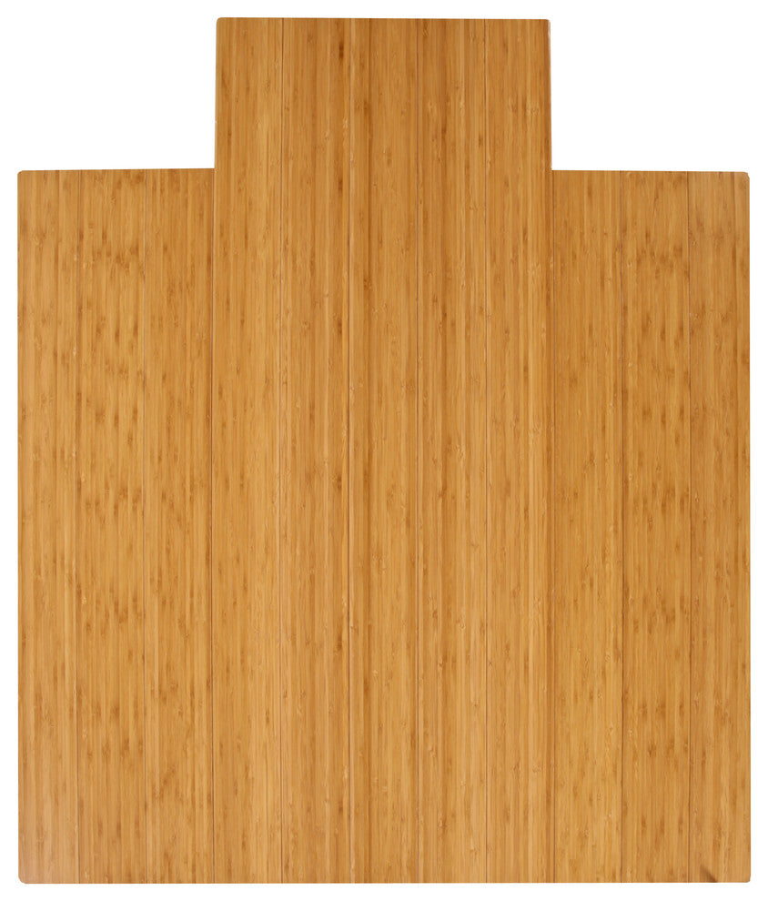 Ronson Bamboo Deluxe Roll-Up Chair Mat, Natural, With Lip, 44"x52"