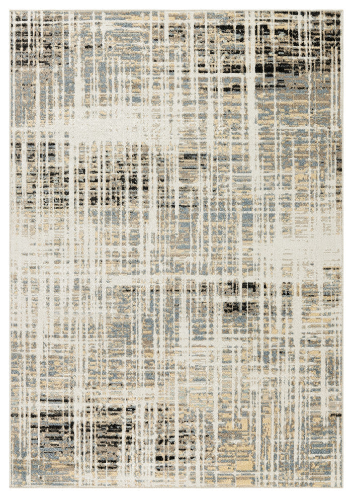 Nourison Washable Decor 9' x 12' Ivory Blue Modern Indoor Rug
