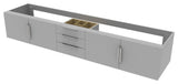 CastelloUSA Alpine 84" Wall Mounted Vanity, Base Only, Gray, Brushed Nickel