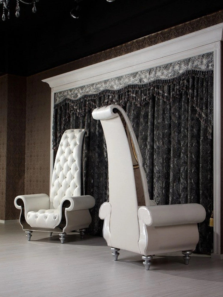 Kyrie King Tufted Chrome High Back Chair