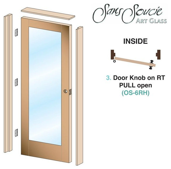 Interior Prehung Door or Interior Slab Door - Mountains Foliage - Mahogany -...