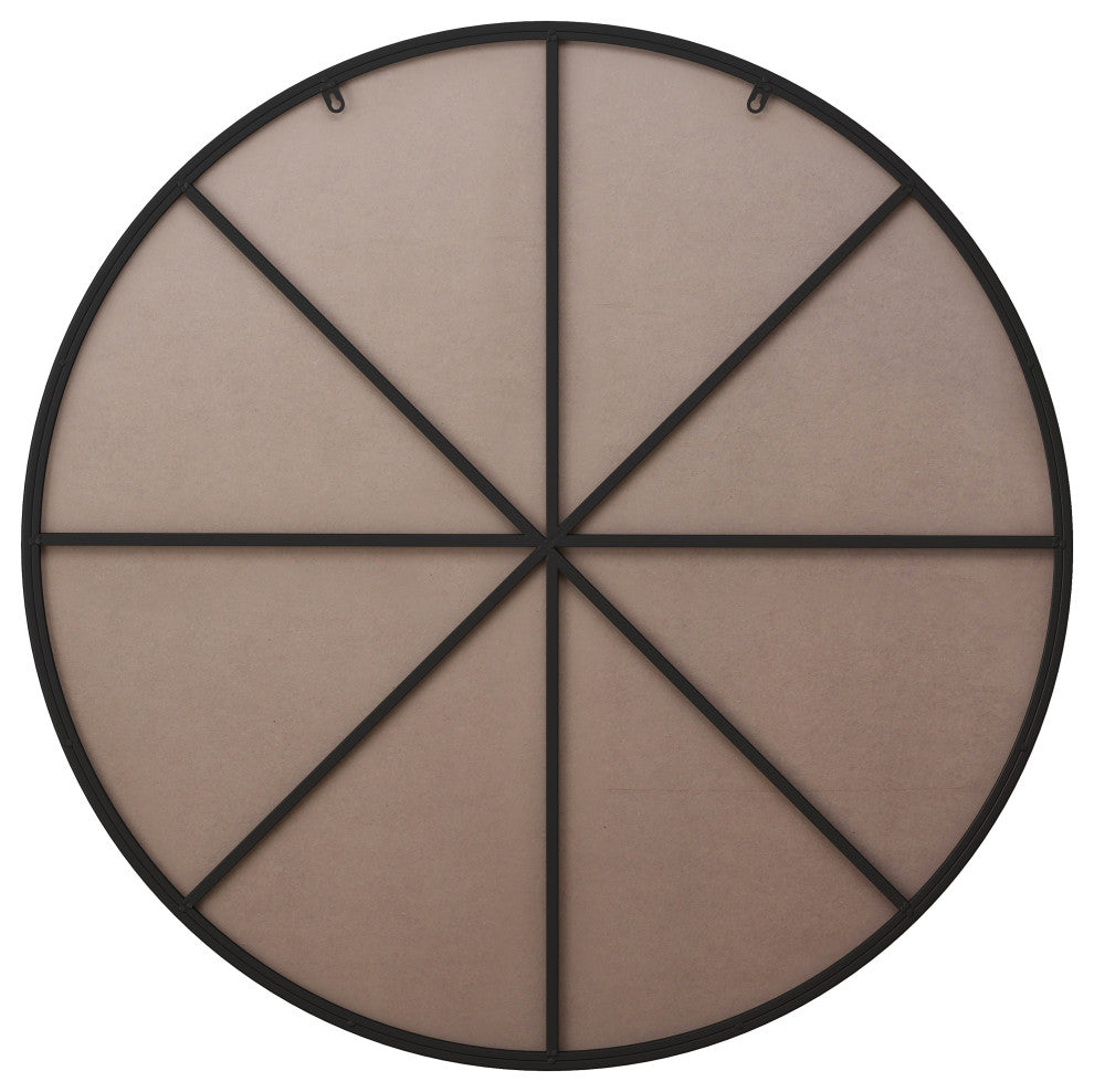 Round Framed Wall-Mounted Anti-fog Mirror, Black, 48" X 48"