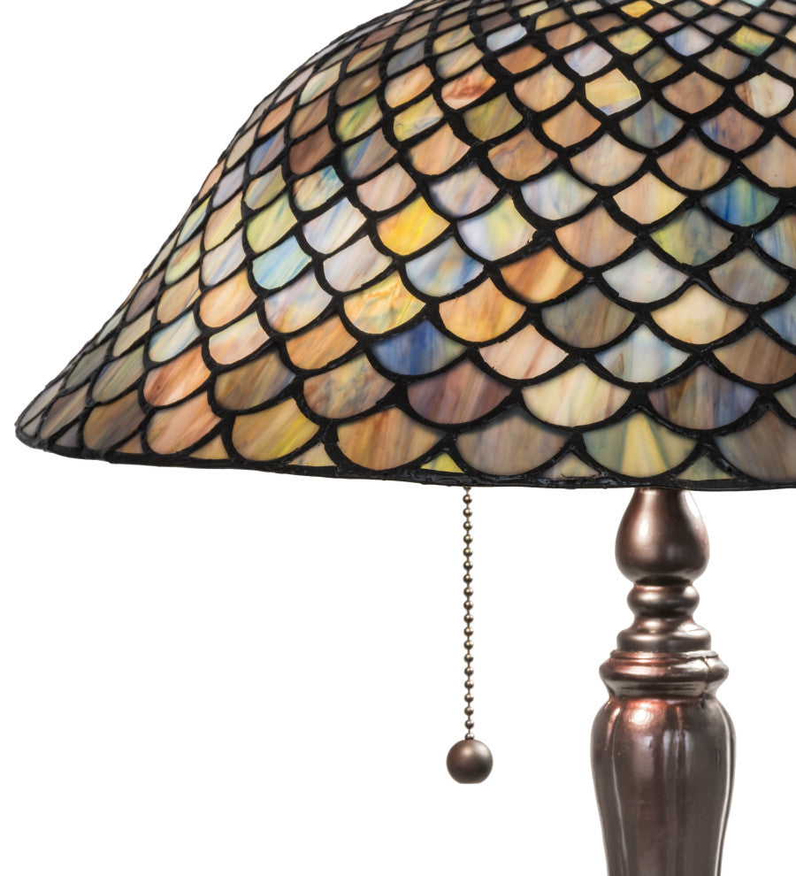 Meyda Lighting 28369 23"H Tiffany Fishscale Table Lamp