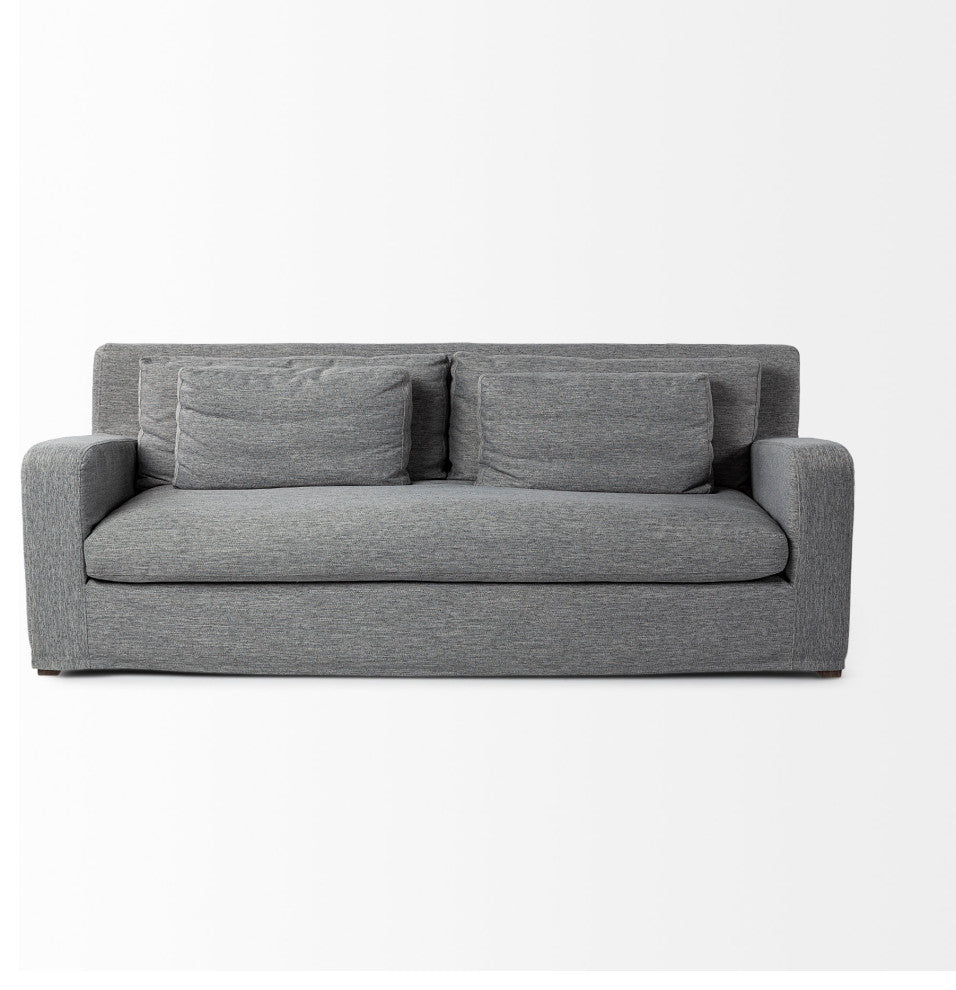 Denly II 92" Casterock Gray Slipcover 3-Seater Sofa