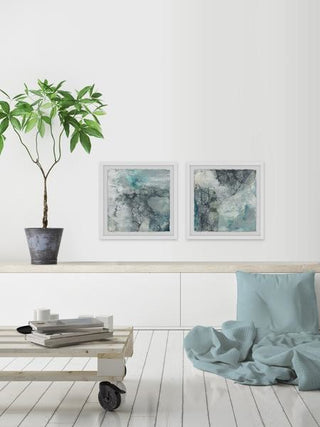 Cloudy Marble Diptych, Set of 2, 12x12 Panels