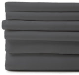 6-Piece 1800 Cotton Bamboo 4 Pillowcases Sheet Deep Pocket, Gray, Queen