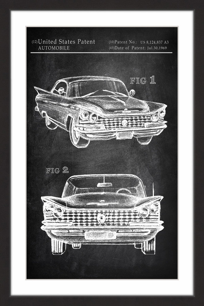 "Vintage Cadillac" Framed Painting Print, 30"x45"