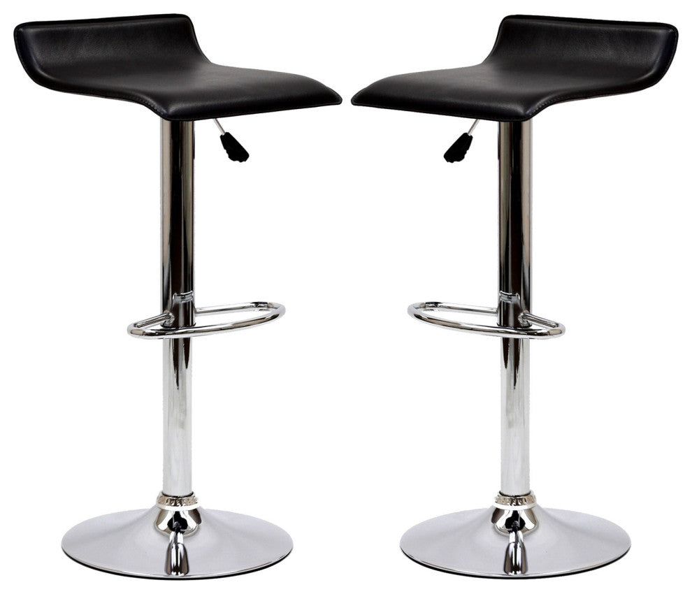 Modern Black Gloria Bar Stool Set of 2