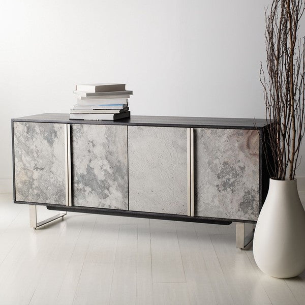 Safavieh Couture Drake Slate 4 Door Sideboard Black