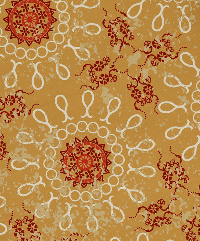 Sun Tile, Print Napkin, Set of 4, Gold