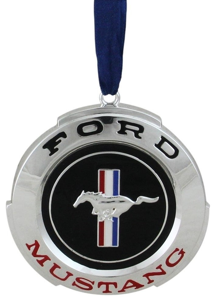 3" "Ford Mustang" GT Logo Plated Christmas Tree Ornament