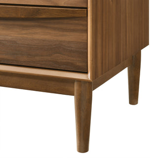 Artemio 2 Drawer Wood Nightstand With Shelf, Walnut Finish