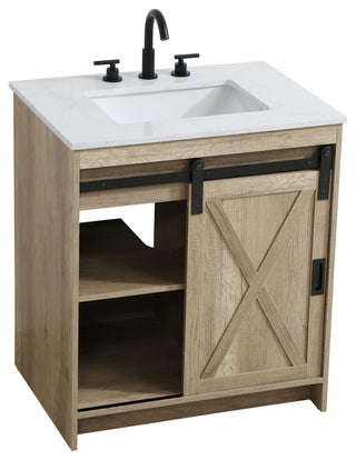 Home Living 30" Single Bathroom Vanity, Natural Oak
