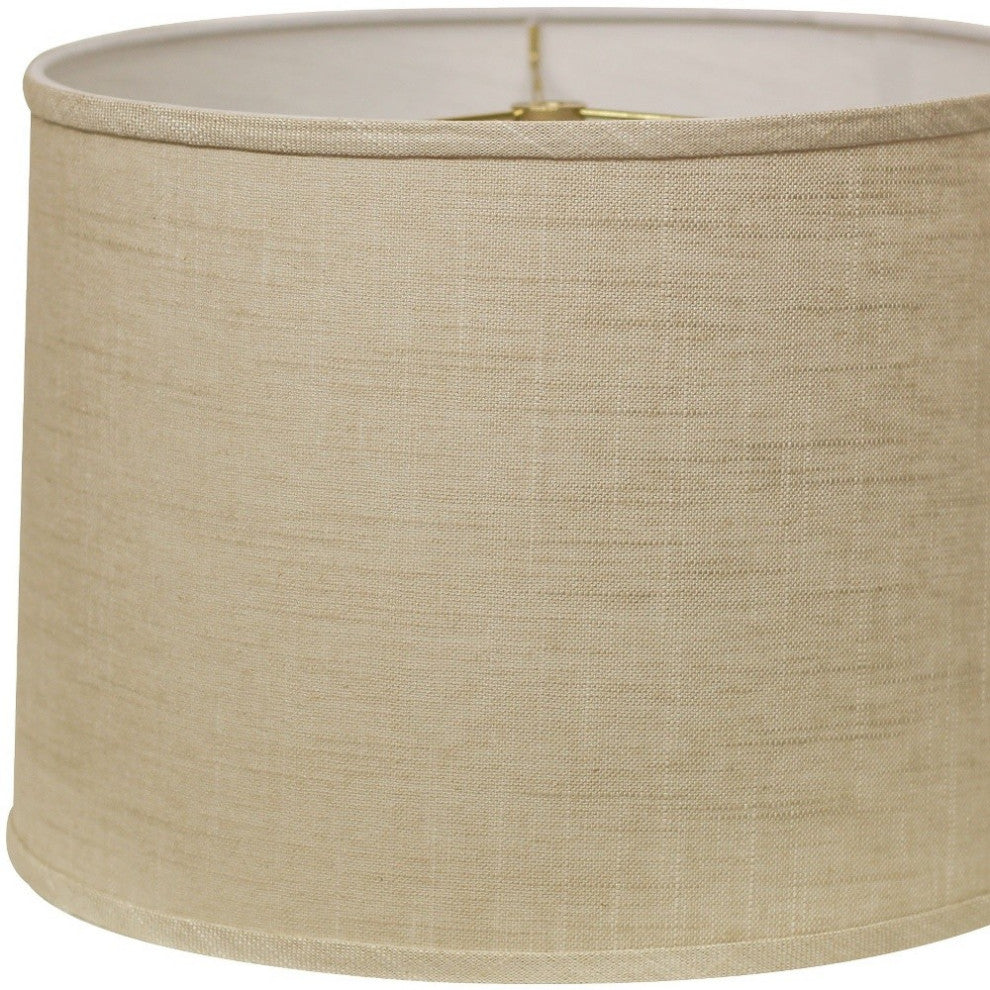 17" Light Wheat Throwback Drum Linen Lampshade
