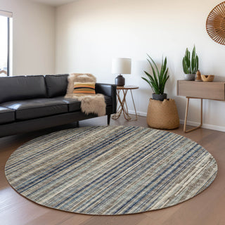 Premium Machine Washable Mayfield AMF31 Mocha 8' x 8' Round Rug