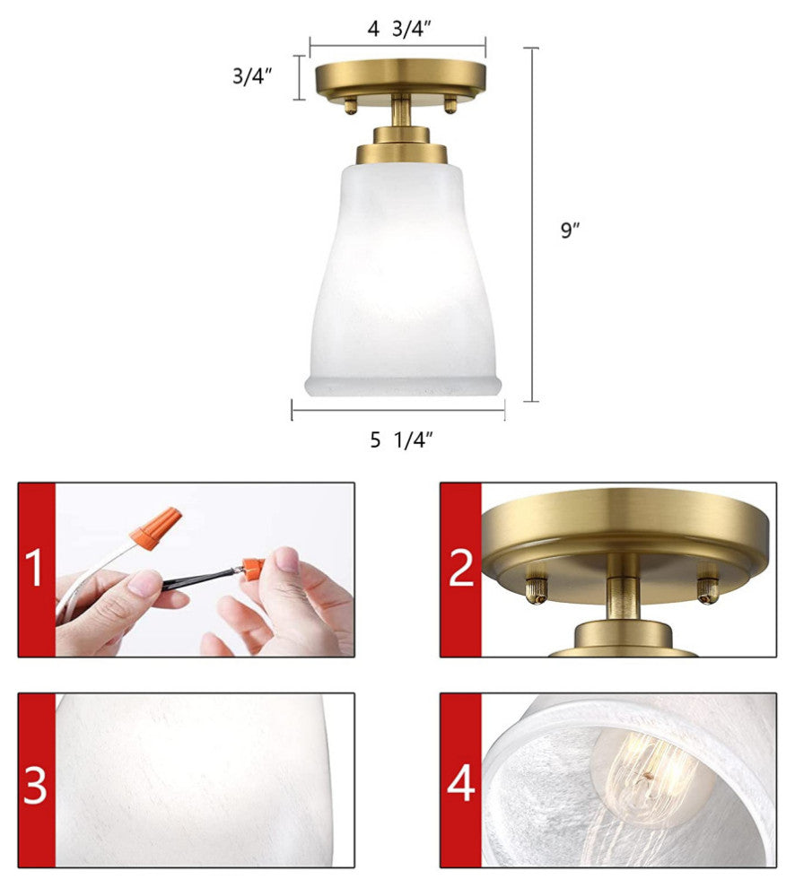 Mini Semi Flush Mount Ceiling Light antique glass ceiling light fixture