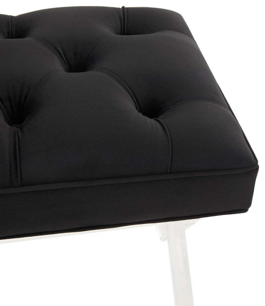 Safavieh Couture Tourmaline Tufted Acrylic Bench, Black
